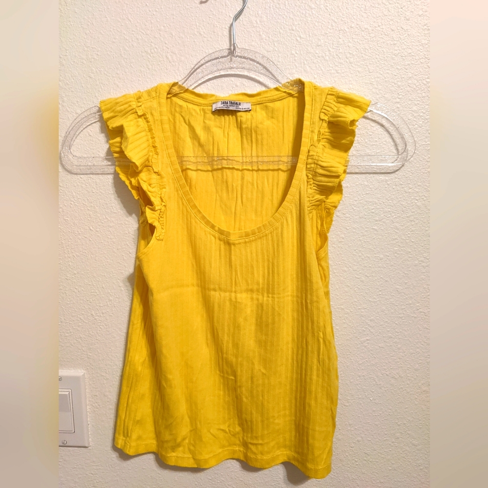 Zara Ruffle Yellow top